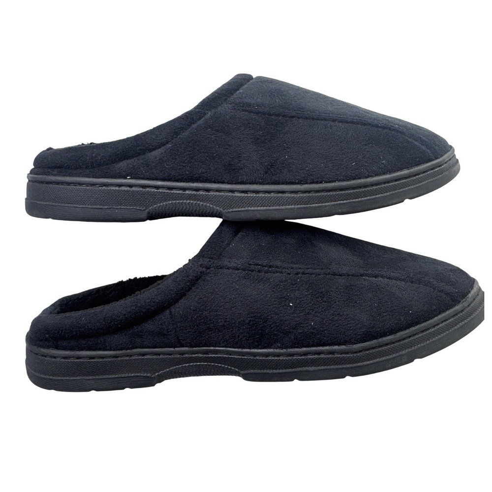 Dockers Mens Black Microfiber Suede‎ Clog Slippers Scuff House Shoes M 7-8